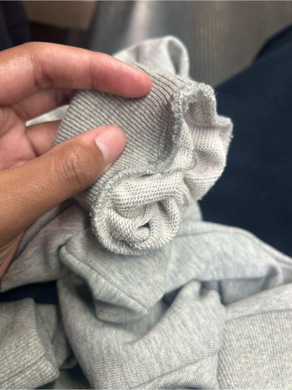 ALO Yoga Light Gray Ribbed Cuff Crew Neck Sweater